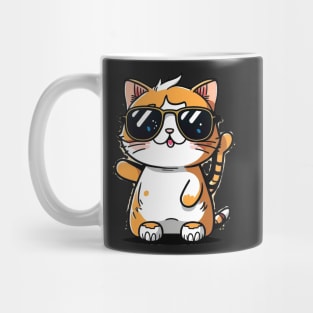 Cute ginger cat wearing sunglasses Mug